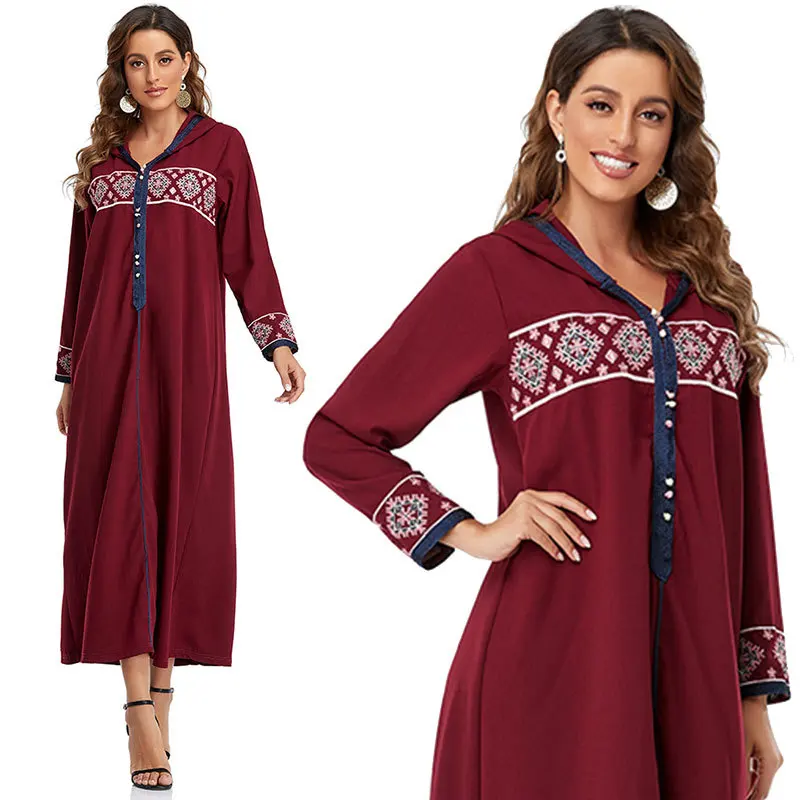 

Eid Dubai Abaya Single-breasted Hooded Muslim Dress Kaftan African Maxi Muslim Fashion Turkey Islam Clothing Kaftan Woman Robe