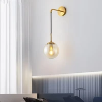 nordic glass ball led wall light modern living room study bedroom corridor led white ceiling wire wall light
