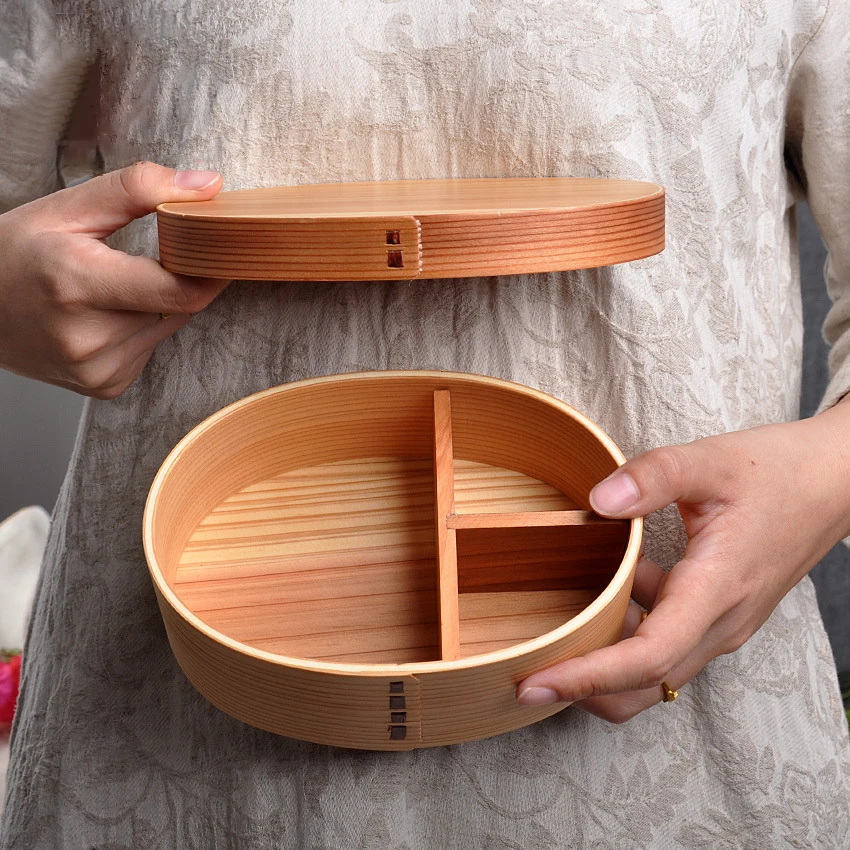 Wooden Lunch Box Japanese Picnic Bento Lunch Box Portable Ki
