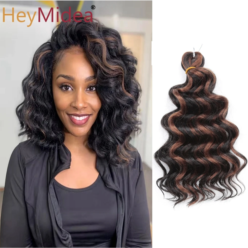 Synthetic Afro Curly Ocean Wave Crochet Hair 10Inches Freetress Water Wave Braiding Hair Crochet Braid Extensions for Women