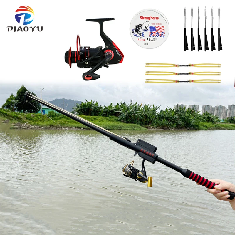

New Fishing Rod Slingshot Outdoor Hunting Fish Professional Archery Catapult Powerful Arrow Shooting with Fishing Reel and Laser