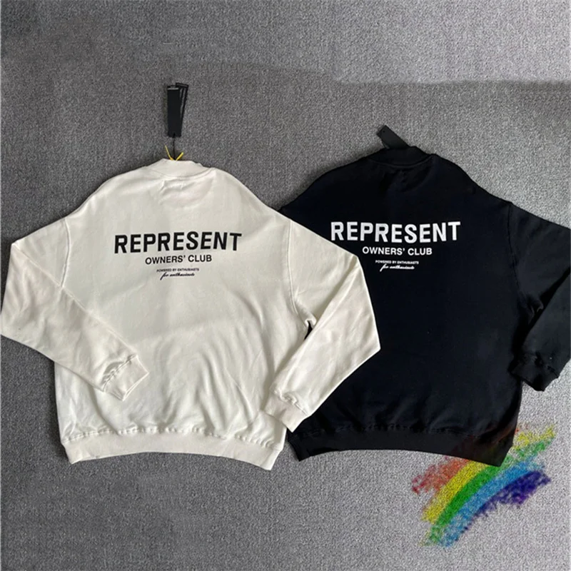 

2021fw Represent OWNERS CLUB Sweatshirts Men Women 1:1 High-Quality Slogan Printed Represent Hoodie Oversized Crewneck