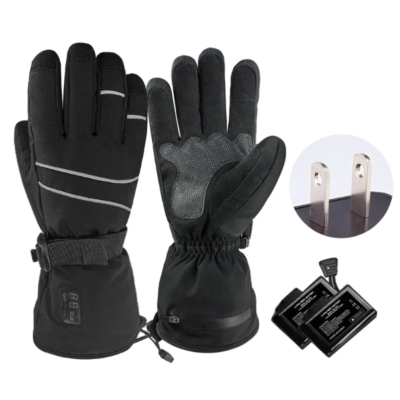 

Перчатки с подогревом, электрические грелки для рук, 7,4 В, 2200 мАч, аккумуляторные перчатки с подогревом и 3 уровнями нагрева