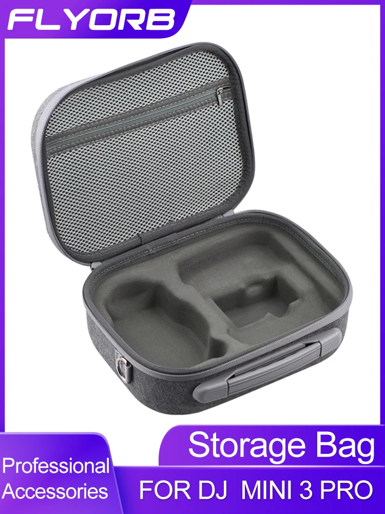 

Grey Portable PU Leather RC/RC-N1 Remote Controller & Drone Storage Bag for DJI Mini 3 Pro / Mini 3 Accessories Brdrc