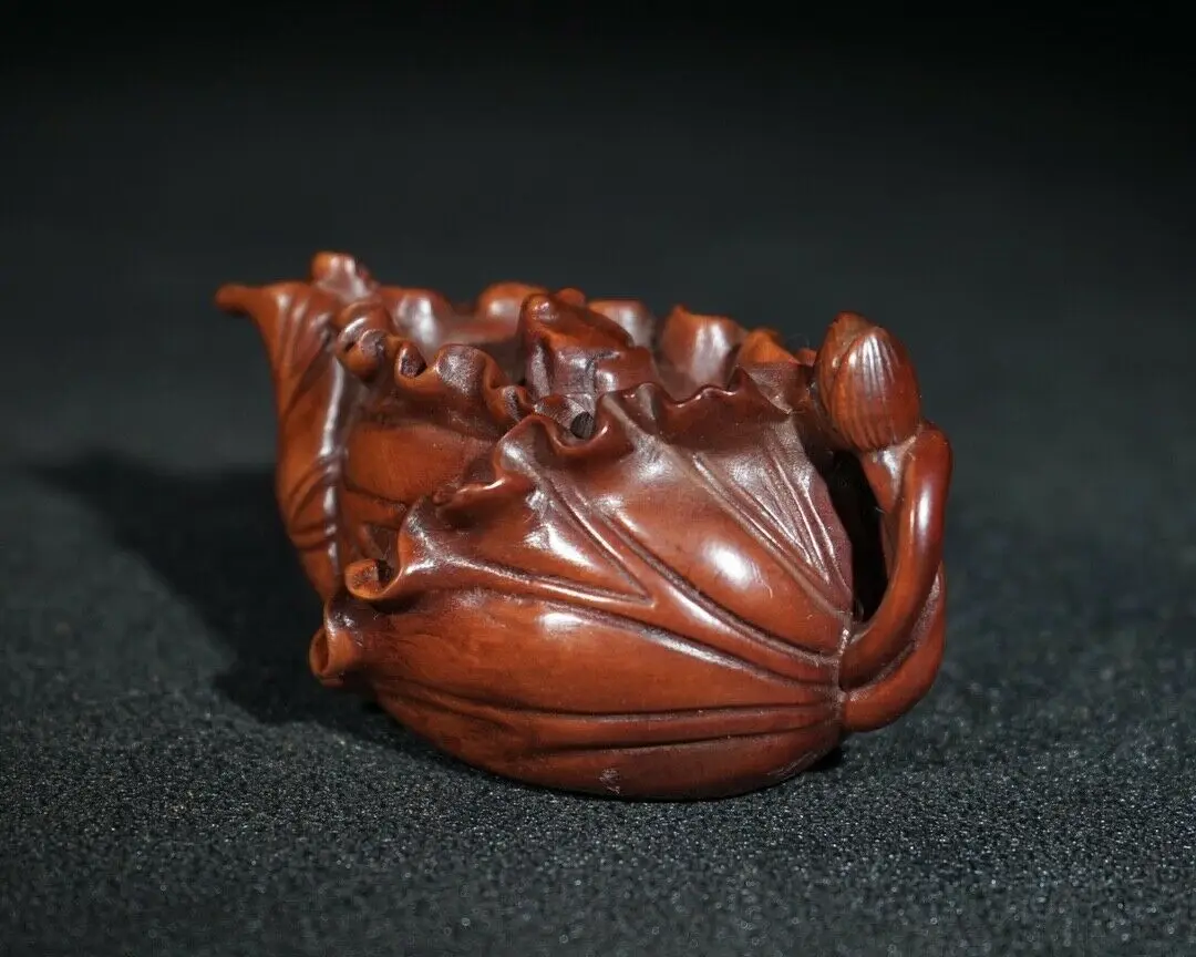 Китайская резная вручную статуя чайника из натурального бокса |