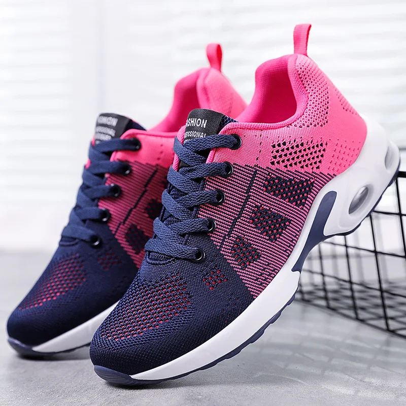 

Shoes Women's 2022 New Casual Shoes Breathable Running Shoes Lace Up Air Cushion Sneakers Outdoor Sports Shoes Platform Shoes