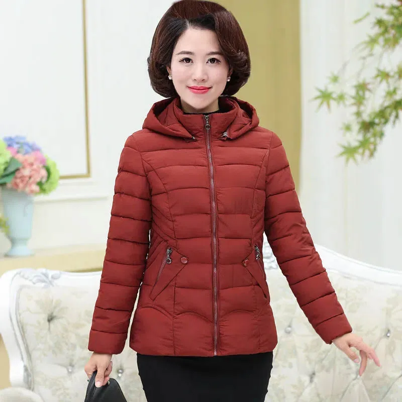 Mother's Winter Lightweight Down Jacket (Oversized), Fashionable, Slim, Cotton Padded Clothes, Light And Warm Jacket For Middle-