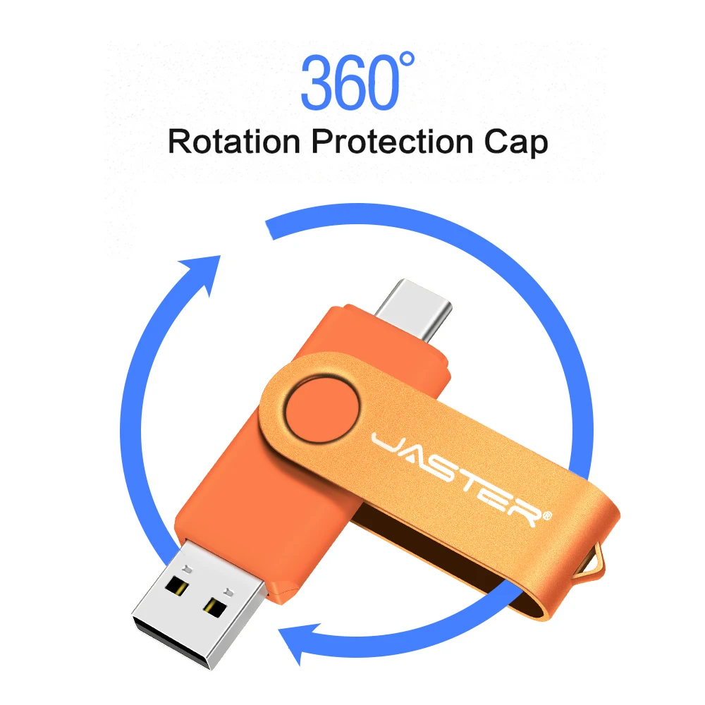 

JASTER Orange USB Flash Drives 128GB Photography Studio USB Stick 2.0 64GB 32GB 16GB 8GB Rotatable Pen Drive 4GB Creative Gift