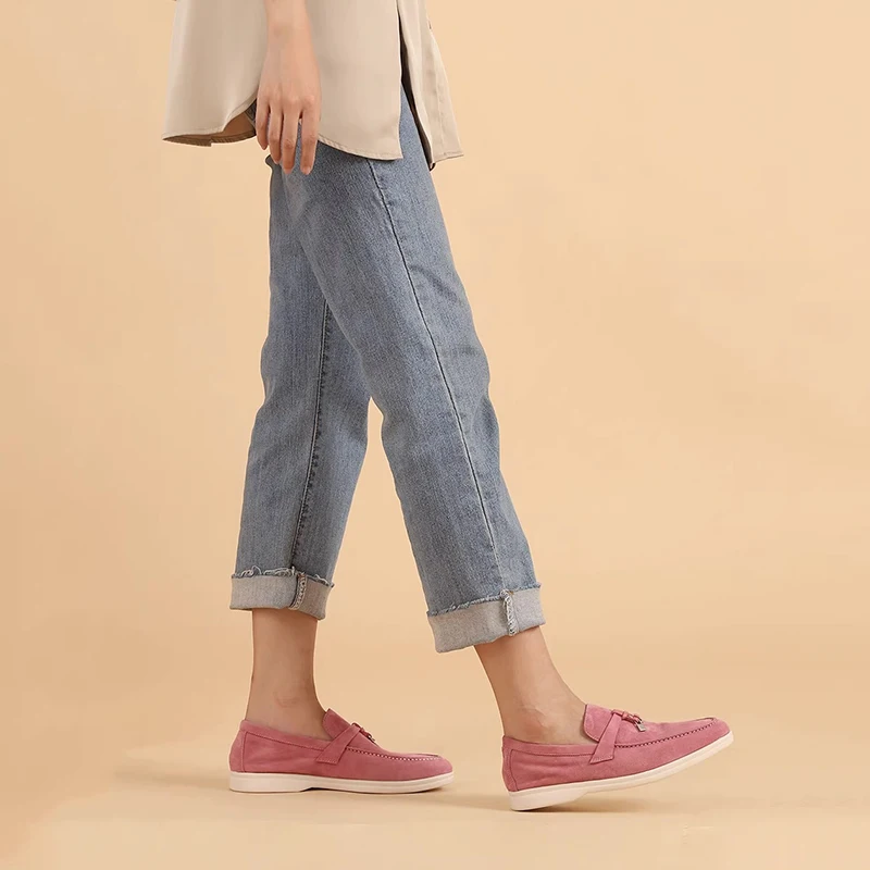 Spring Autumn LP Casual Soft Flat Loafers for Women Man New Classic Summer Walk Moccasins Couple Fashion Suede Slip Shoes