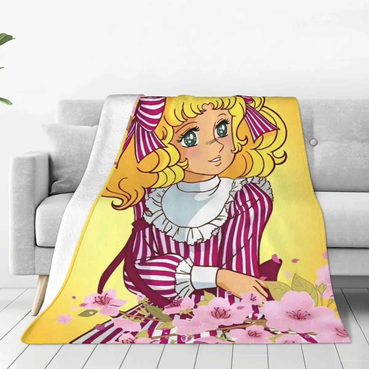 Карамельные конфеты Манга Аниме милое вязаное одеяло бархатный кавайный