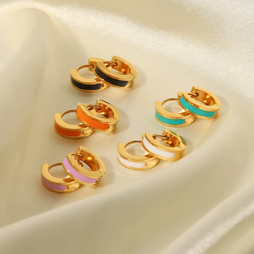 

Dainty Huggie Hoop Earrings for Women Girl Minimalist Stud Earring Tarnish Free Gold Plated Stainless Steel Earring Jewelry Gift