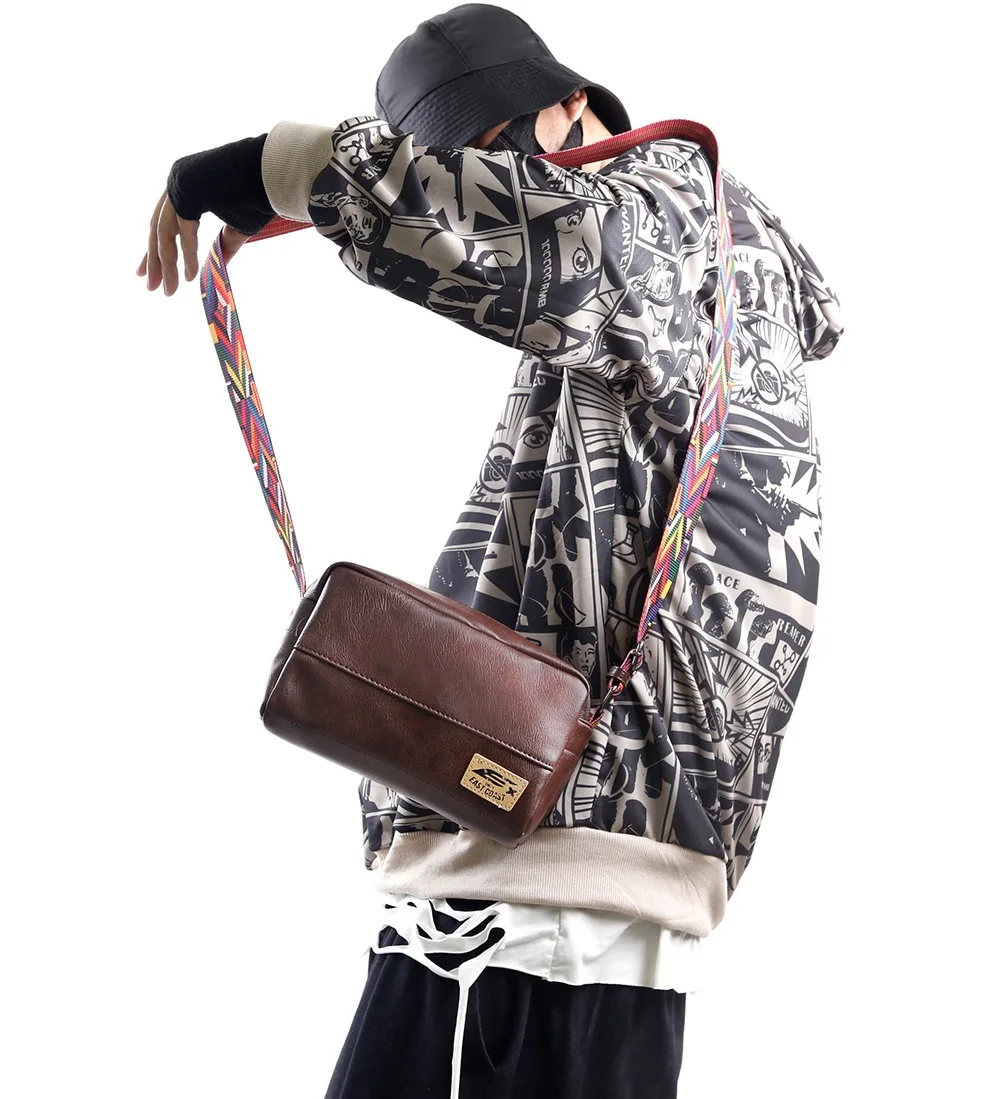 Сумка-слинг в Корейском стиле для мужчин крутые кожаные мужские сумочки через