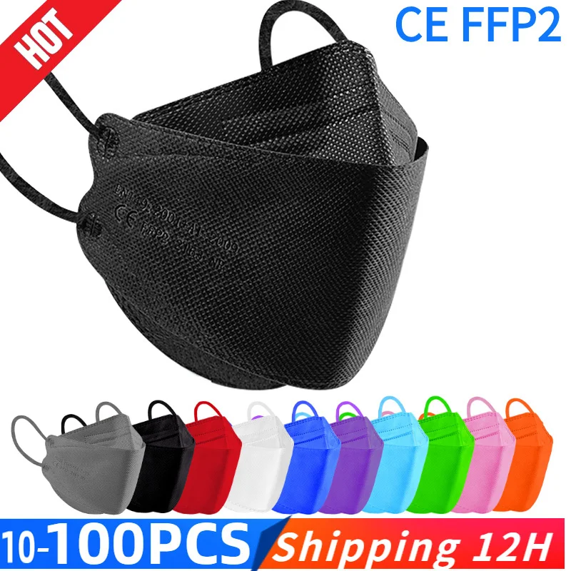 Маска для рыбы KN95 Mascarillas FPP2 взрослая Morandi FFP2mask 4-слойная FFPP2 - Цена: 934.59