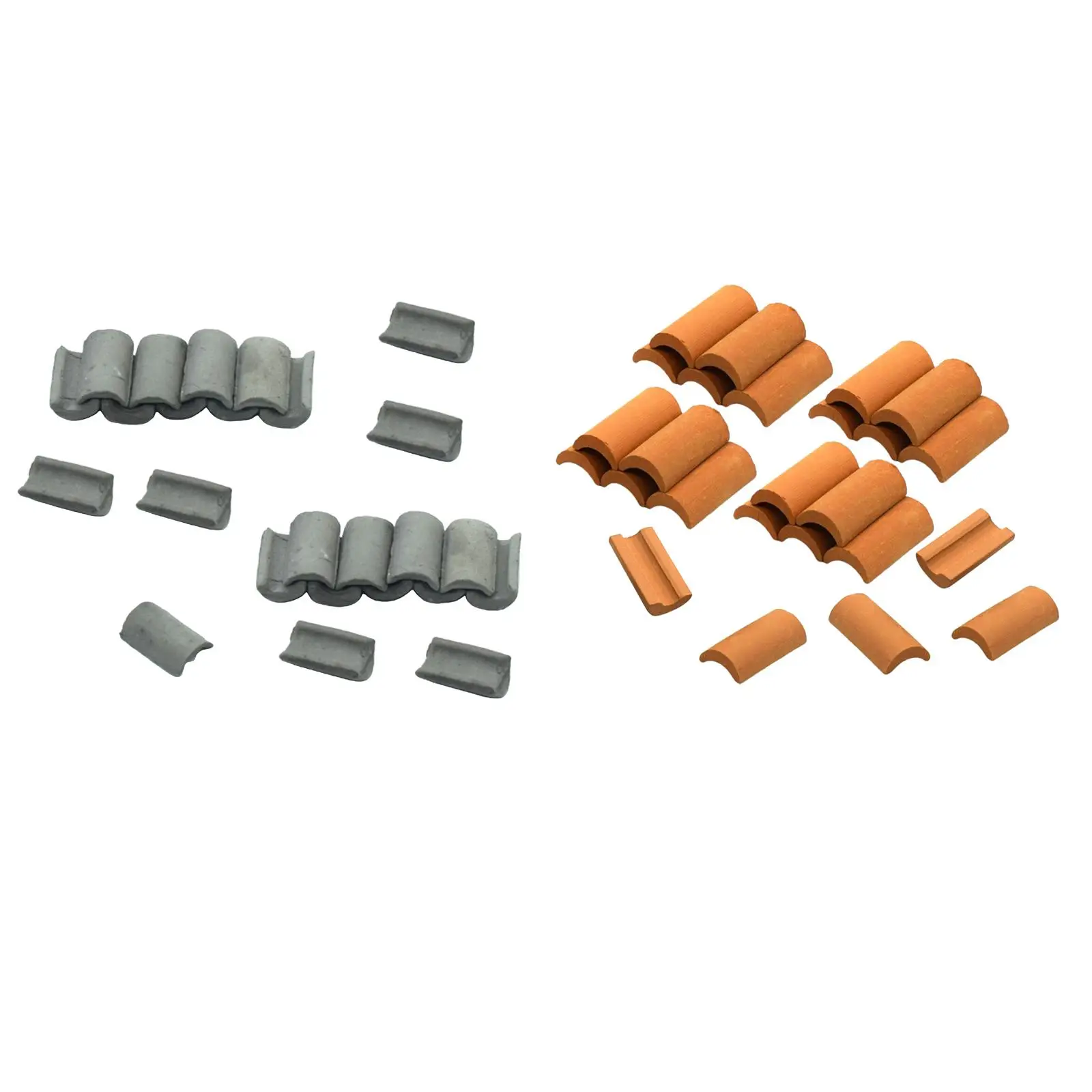

25 Pieces Simulation Mini Roof Tiles Figurine Tiles Building Set Pottery Clay for Dollhouse Table Role