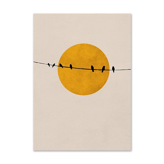 

Abstract Painting Birds and Tree Poster на холсте