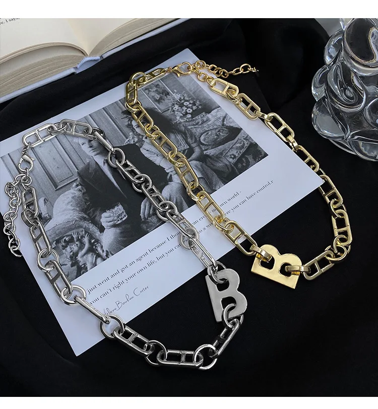 Массивная позолоченная инициал B очаровательная бумажная цепочка милые