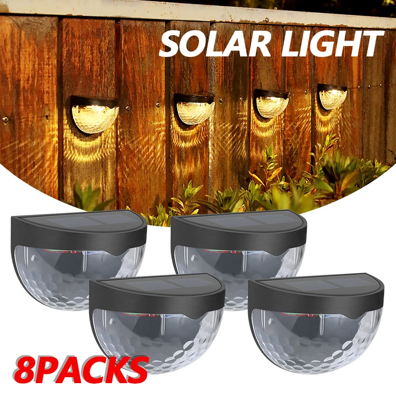 

1~8Pcs Solar Led Light Solar Fence Wall Lamp Semi-circular Energy-saving Street Solar Light Outdoor Courtyard Garden Decoration