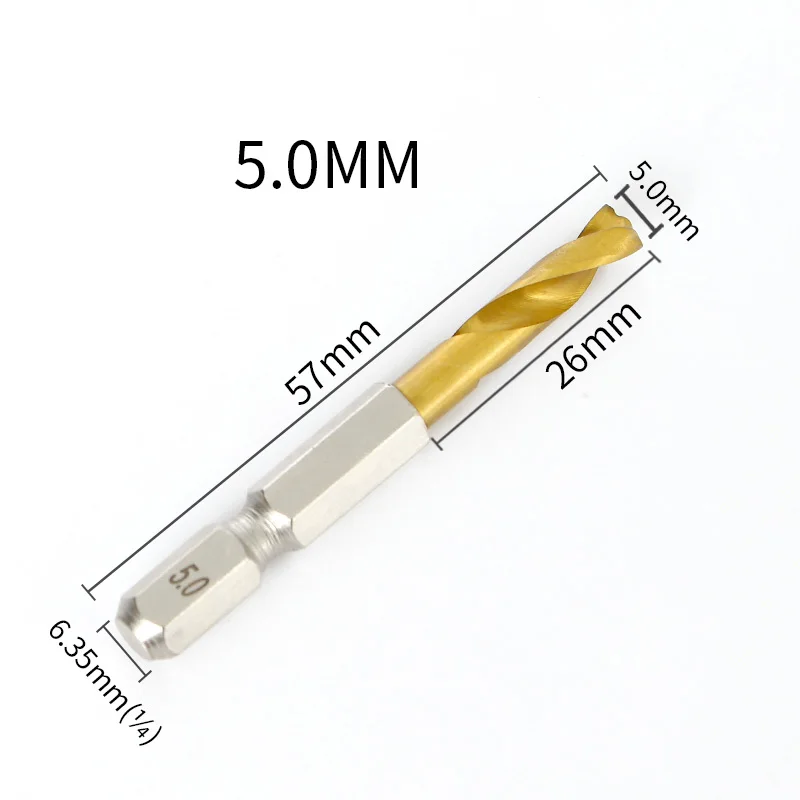 

1 шт. 1,5-13 мм Спиральные сверла из быстрорежущей стали с титановым покрытием 1/4 ''шестигранный хвостовик короткое сверло для металла нержавеющей стали дерева пластика