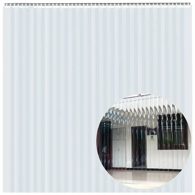 

PVC Strip Curtain 96in (8 ft) Width x 96in (8 ft) Height, Vinyl Door Strips Strips 2mm Thickness, Plastic Door Curtain with 5cm