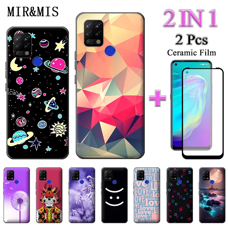 

2 IN 1 For Tecno Pova Case Fashion Style Painted Soft Case For Tecno Pova LD7 LD7j With Ceramic Screen Protector