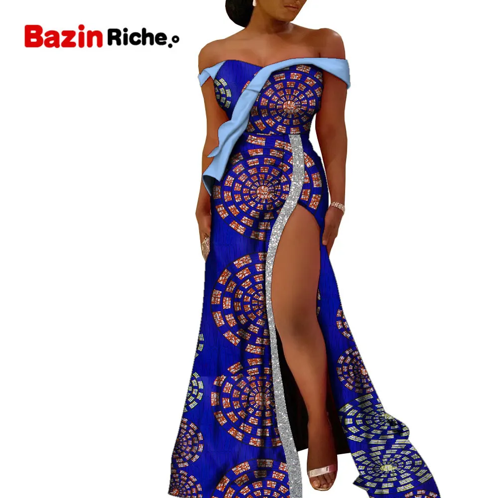 

African Dresses Women Wedding Party Off-shoulder Sexy Lady Clothing WY9995