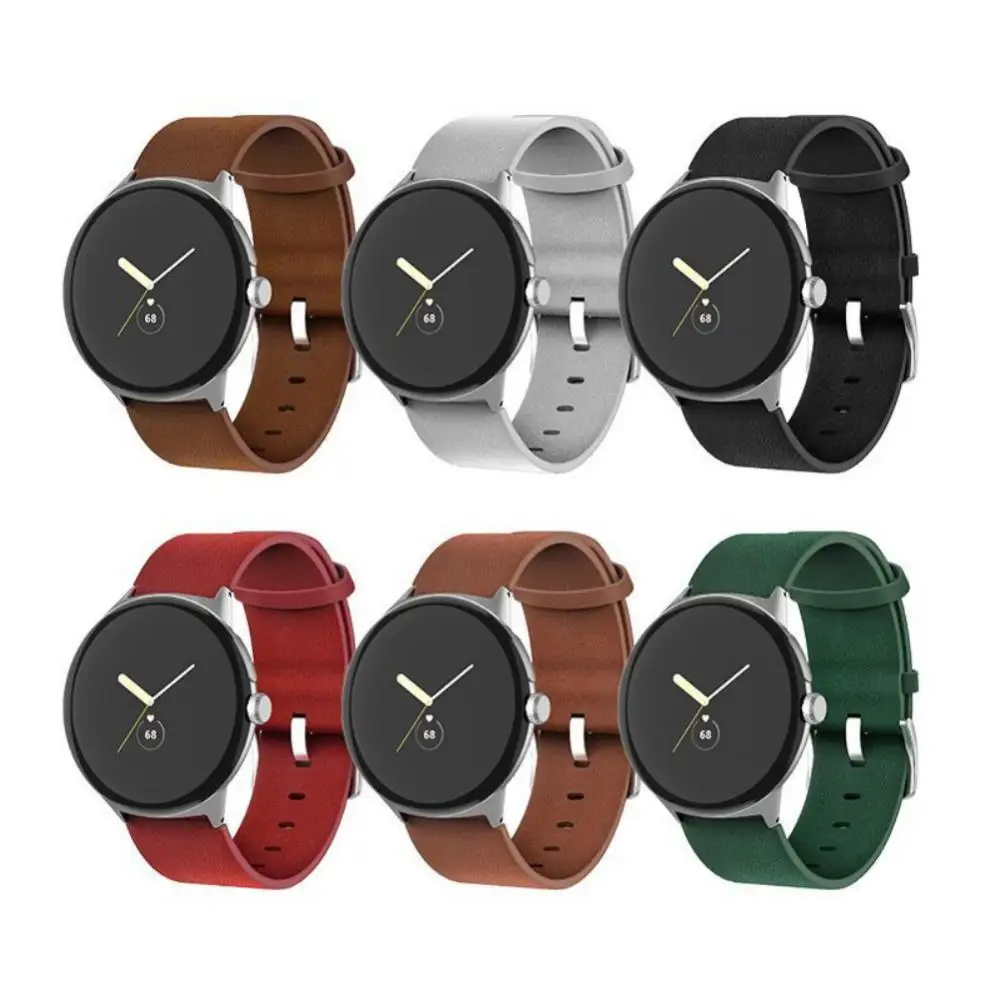 

Кожаный ремешок для наручных часов с застежкой-крючком для Google Pixel, нескользящий кожаный ремешок для часов с защитой от пота