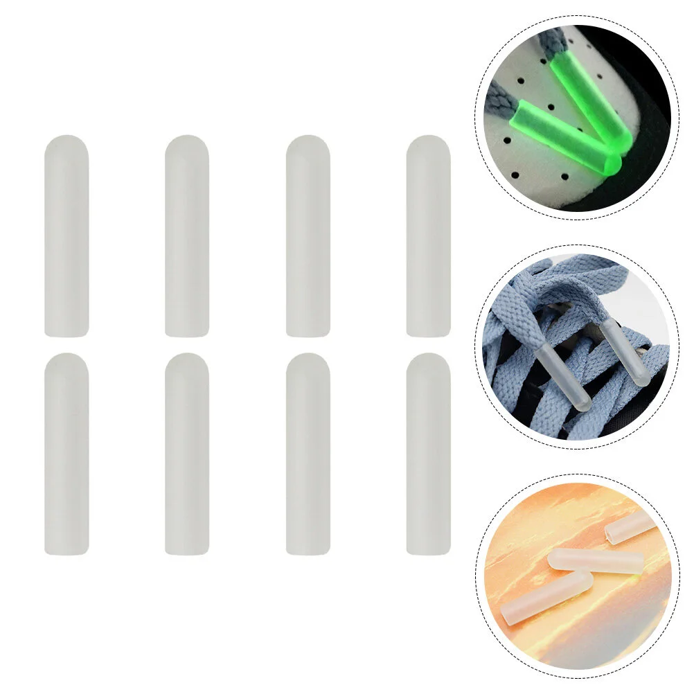 

8 Pcs Shoelace Head Replacement Tips Sneakers Durable Show String Accessories Laces Aglets Athletic Buckle Noctilucent