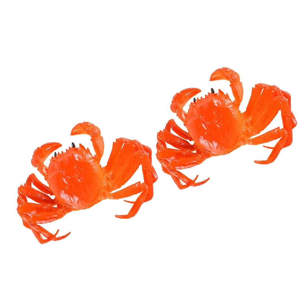 

2 Pcs Playset Simulation Crab Realistic Toy Artificial Faux Water Cup Lifelike Pvc Model Toys