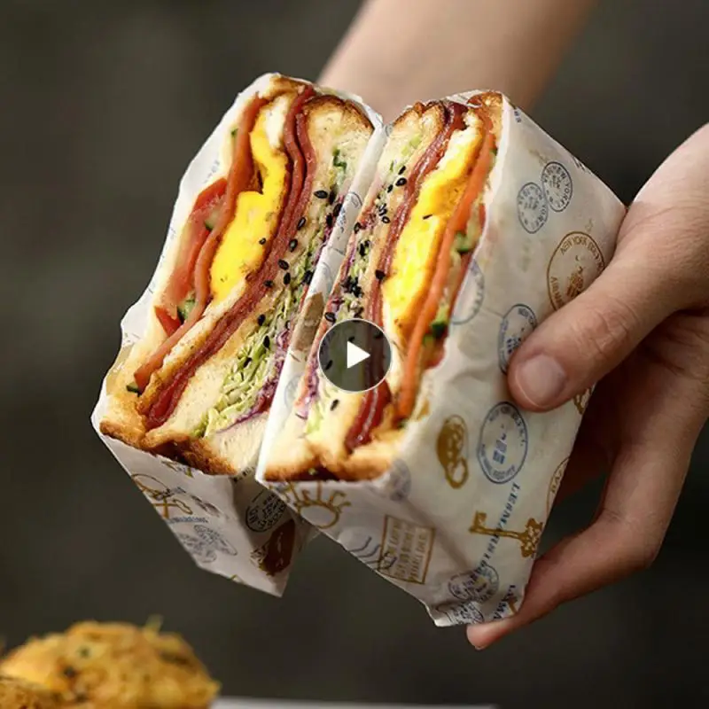 

Bread Sandwich Burger Fries Wrapping Baking Mat Home Fast Food Bread Oilpaper High Temperature Resistant Reusable Baking Tools