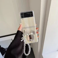 fashion mirror phone case for samsung galaxy z flip 3 clear z flip cover
