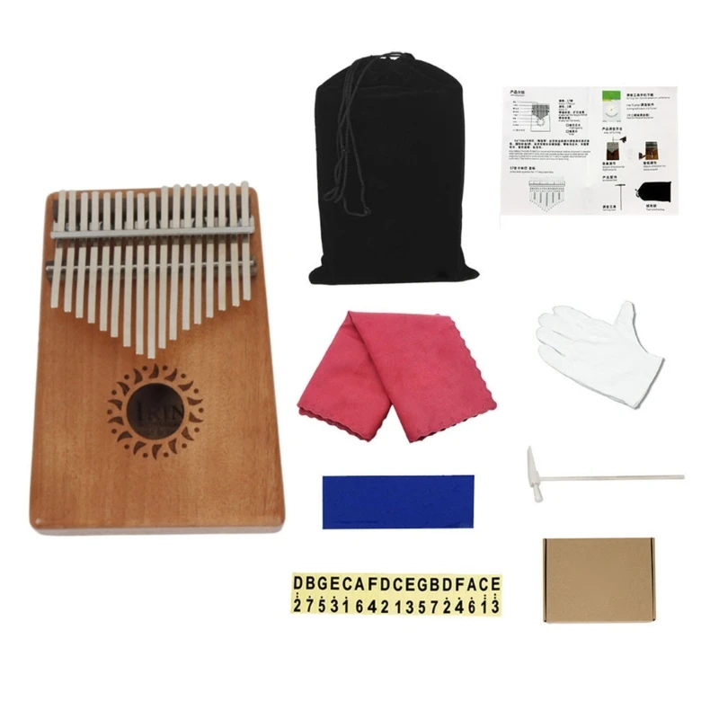 

H8WC милое красное дерево, 17 клавиш, мини-пианино из калимбы, материал для большого пальца, подарок, клавиатурный инструмент,