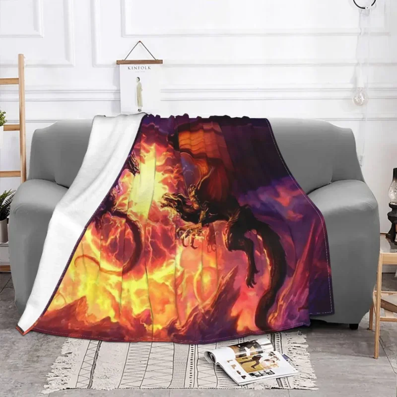 

Dragons Fighting Art Blanket Flannel Winter Flying Dragon Breathable Super Soft Throw Blankets For Sofa Bedroom Quilt