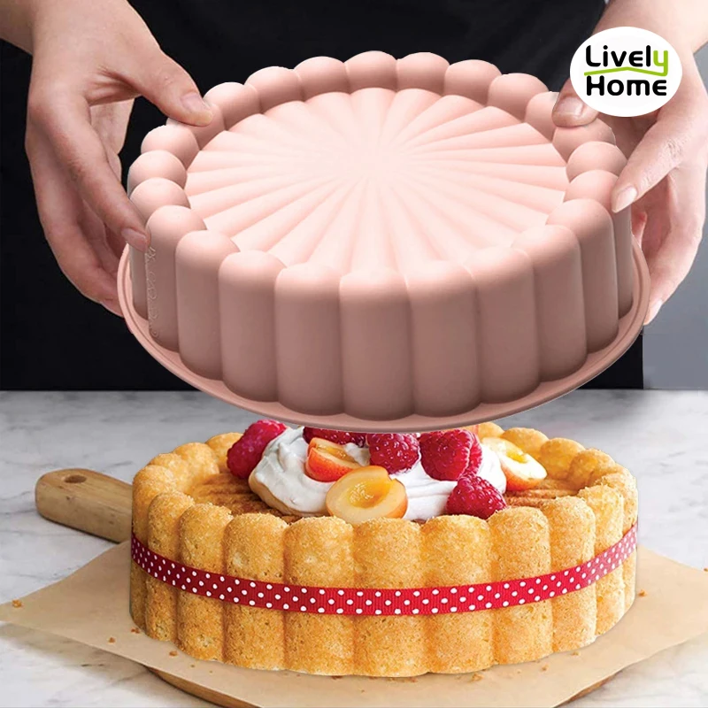 

Charlotte Round Cake Pan 8 inch Silicone Pie Flan Bread Mold Strawberry Cheesecake Brownie Mould Form Maker Baking Accessories