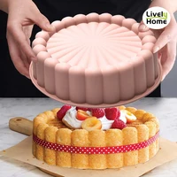 Charlotte Round Cake Pan 8 inch Silicone Pie Flan Bread Mold Strawberry Cheesecake Brownie Mould Form Maker Baking Accessories