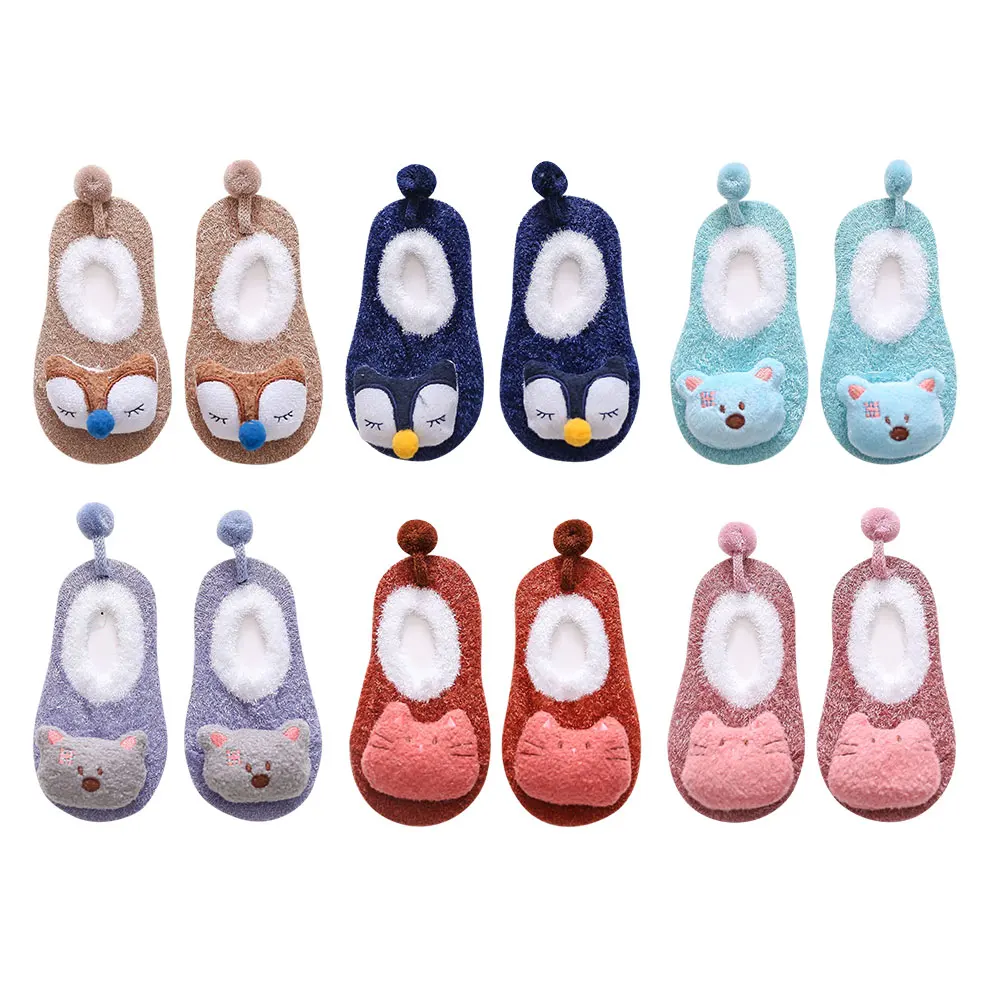 

Unisex Baby Shoes Anti-Slip Cute Cartoon Toddler Socks First Walkers For Baby Kid Anti-slip Booties Soft Rubber Sole Floor Socks