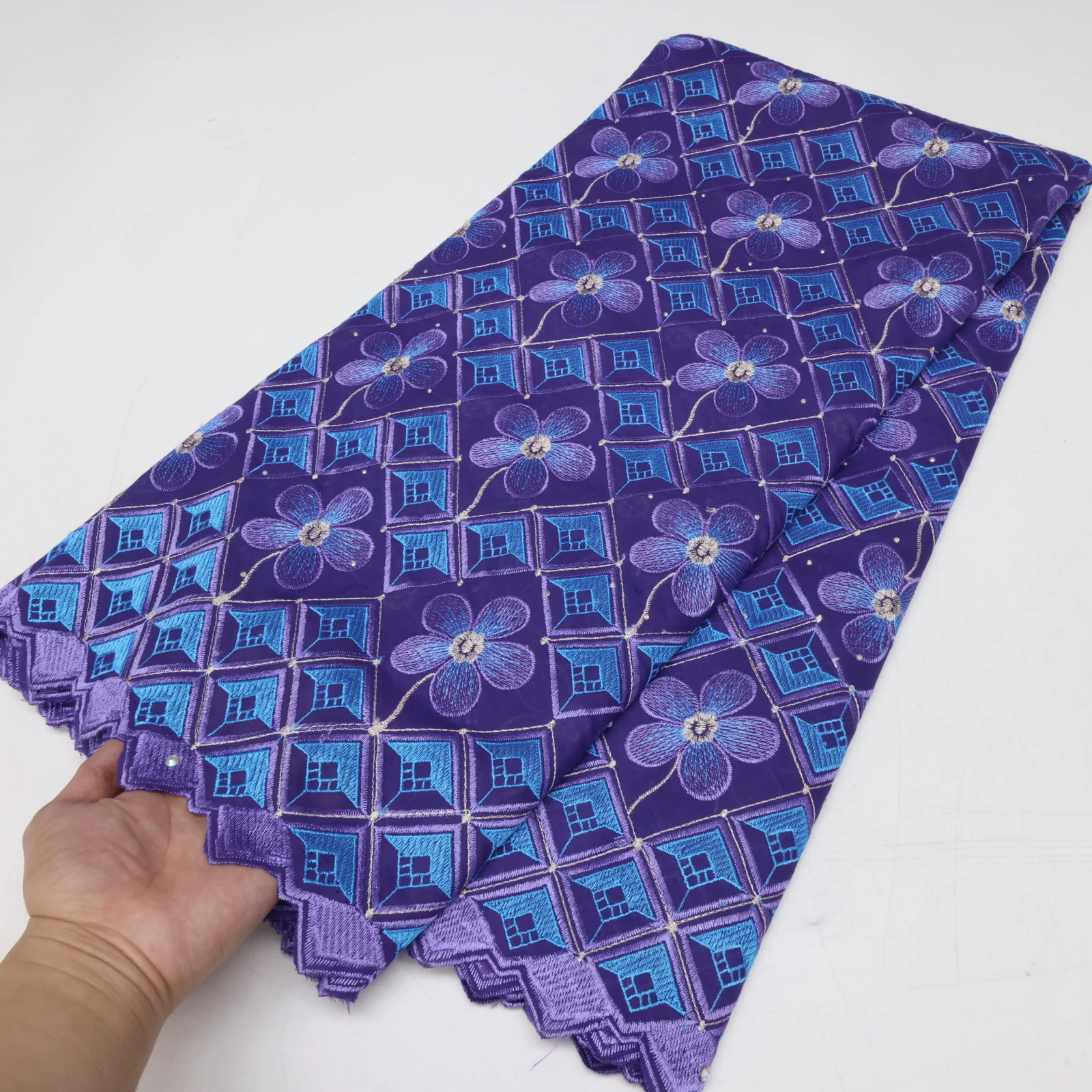 

Royal Blue African Guipure Cord Lace Fabric with Stones 2023 High Quality Nigerian Embroidery Lace Fabrics for Wedding Dress DIY