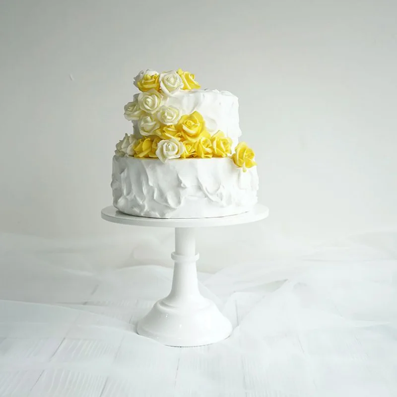 8/10/12inch Round Cake Stand Iron Exquisite Cake Rack Base Gold White Dessert Stand Cake Display Wedding Birthday Cupcake Holder