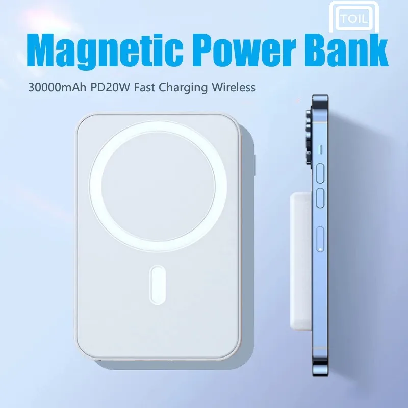 

Magnetic Power Bank Mini 30000mAh Portable Large Capacity Charger Wireless Fast Charge External Battery for iPhone13 14 pro max