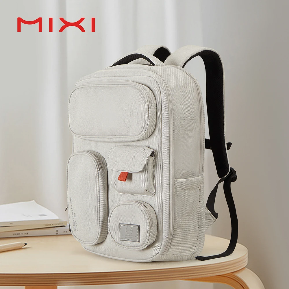 Mixi Outdoor Backpack Women Travel Bag 18 Inch Men Rucksack Waterproof Laptop White Black Blue