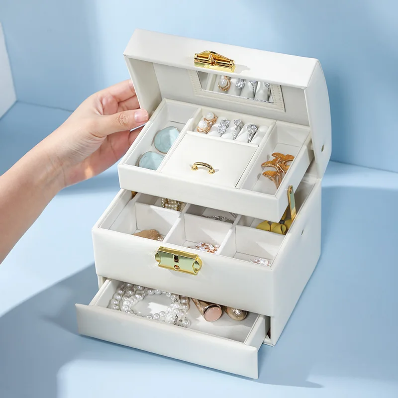 

Jewelry Casket multi-storey Jewelry Box Multifunction Makeup Storage Makeup Organizer Beauty Travel Box Jewelry Organizer