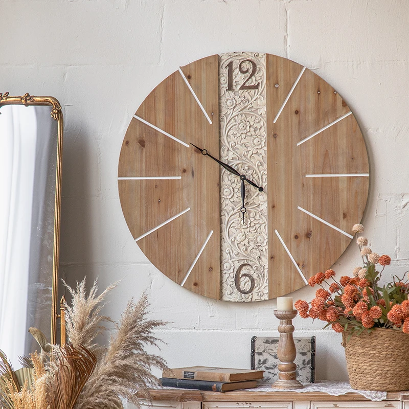 Американские ретро креативные настенные часы индивидуальной формы круглые ваби