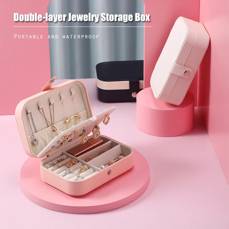 

Полиуретановая шкатулка для украшений органайзер для хранения, кожаный держатель, серьги, кольцо, ожерелье, чехол, портативная упаковка для...