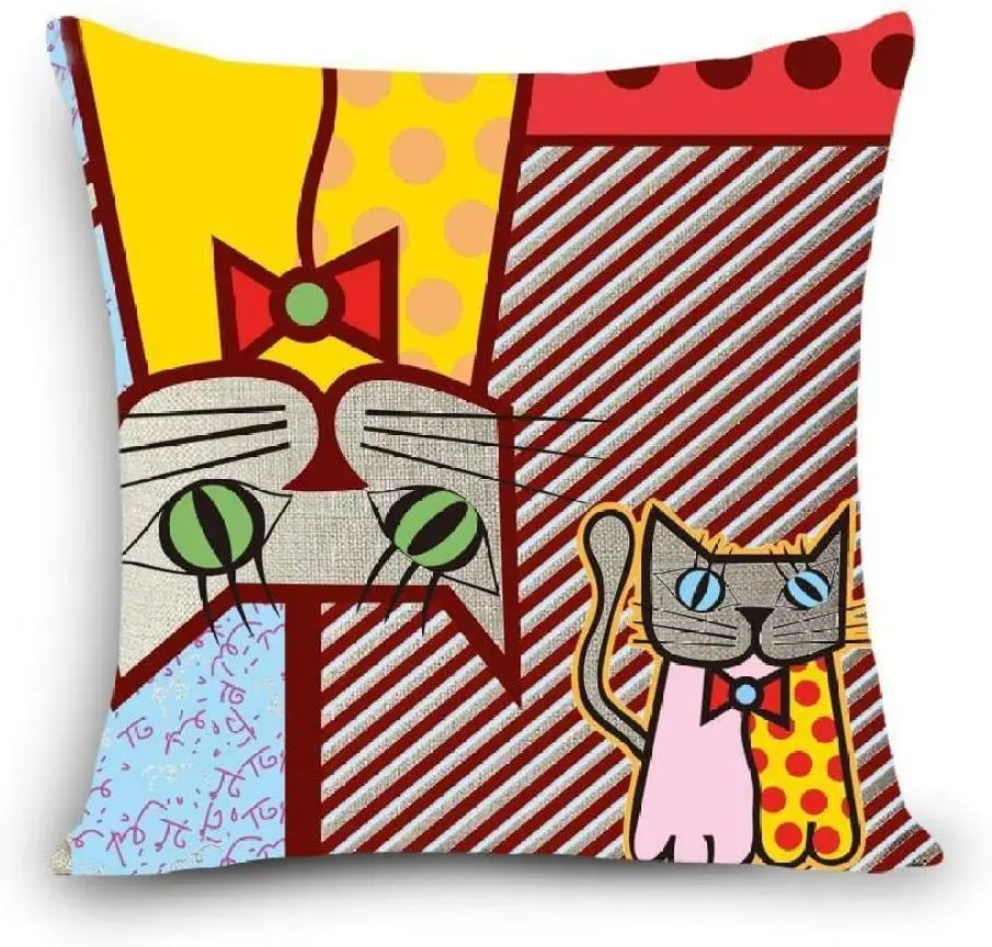 

Throw Pillow Covers Nordic Linen Cushion Vintage Chair Cushions Home Decoration Bird Flower Painting Pillowcase Pillowcase