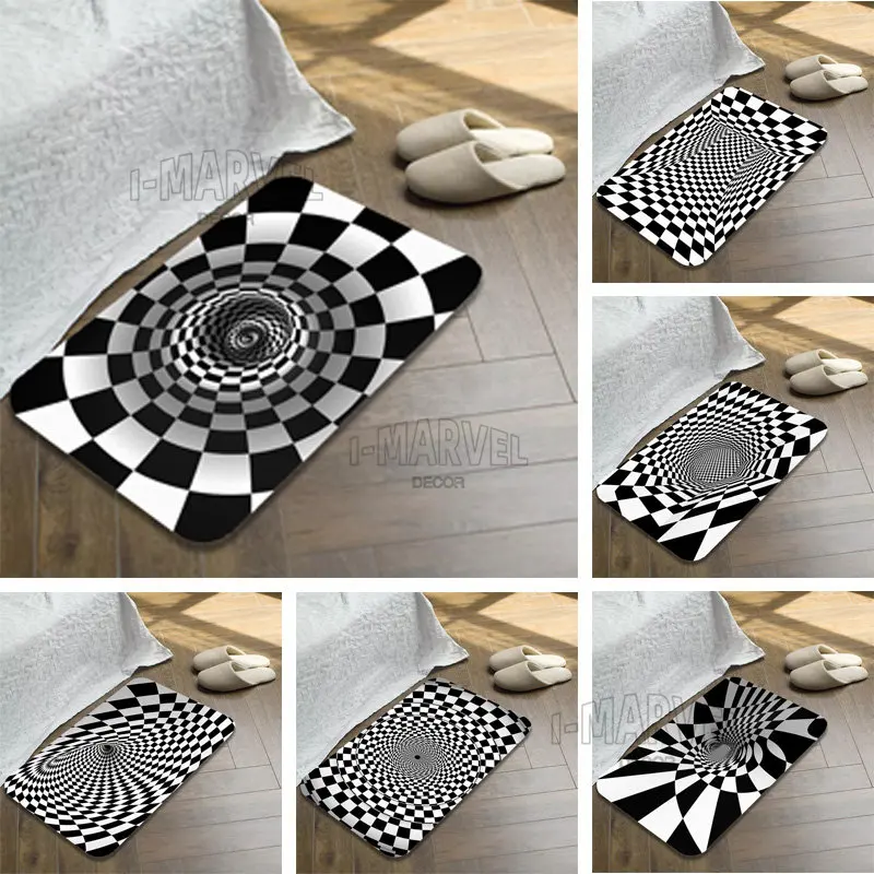 

Psychous Style Carpet Geometric Line Bedroom Entrance Porch House Waterproof Door Pad Floor Art Decoration Living Room Bathroom