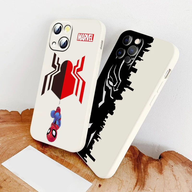 

Marvel Avengers Superheroe Phone Case For Apple iPhone 14 13 12 Mini 11 XS Pro Max X XR 8 7 SE 2020 Armour Liquid Rope Cover