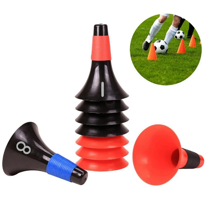 

10Pcs/Set Basketball Training Barrel Obstacle Cone Football Training Horn Barrel Non-Slip Durable Training Supplies