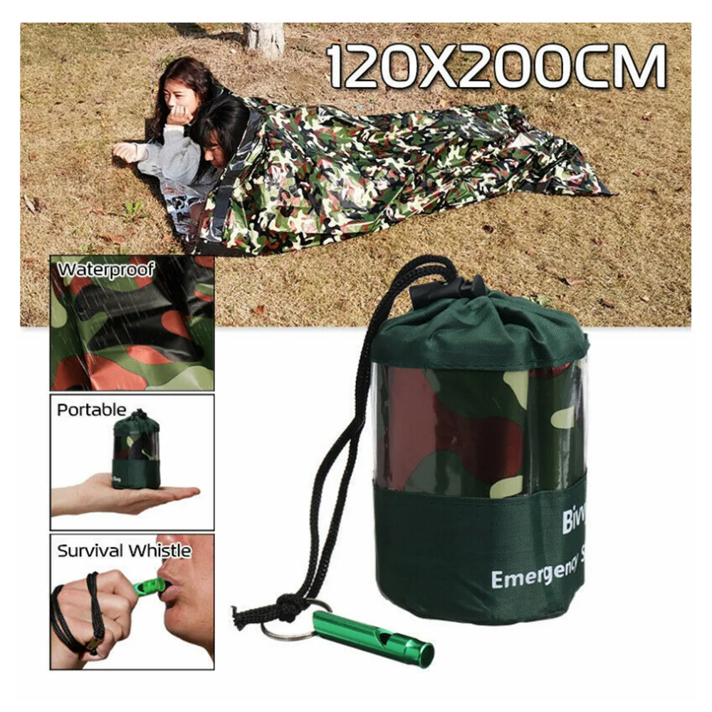 

Bivy Bag Survival Waterproof Lightweight Thermal Emergency Sleeping Sack Survival Blanket Bags Camping Hiking Outdoor Activities