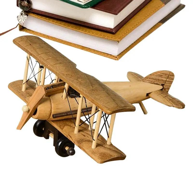 

Wooden Aircraft Vintage Handicraft Decor Portable Vintage Airplane Decor Aircraft Handicraft Airplane Models For Adults Girls Bo