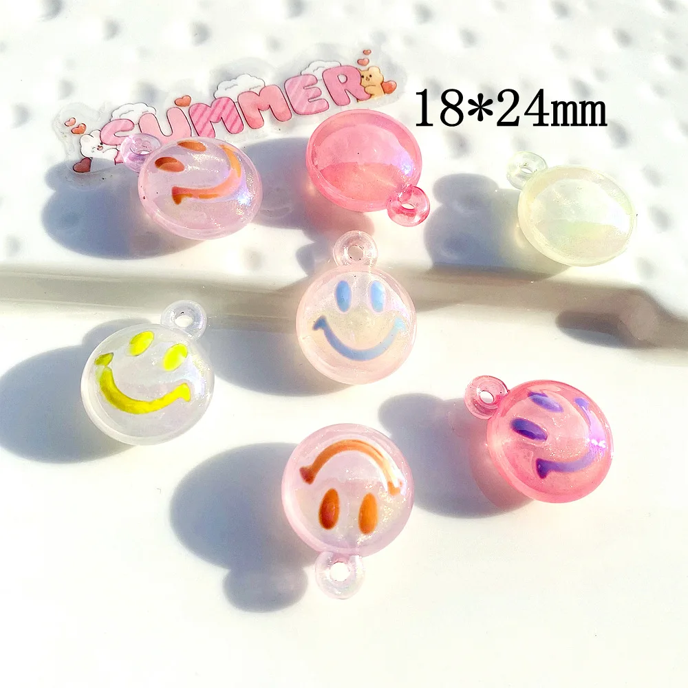 

Kawaii Round Resin Smiling Face Flatback Cabochon DIY Craft Scrapbooking Earring Keychains Jewelry Pendant Accessories