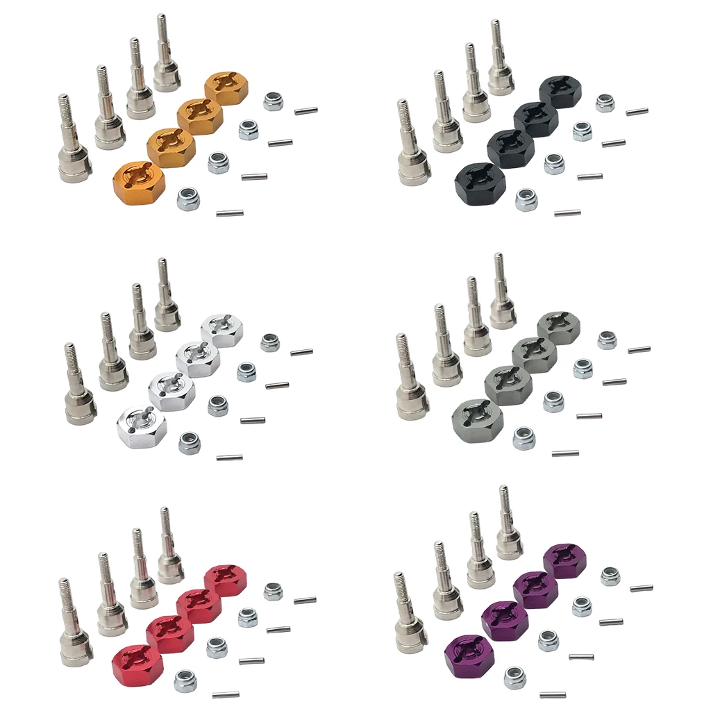 

RC Car Alloy Wheel Conversion Set Axle for WLtoys 1/18 A949 A979 RC Car DIY